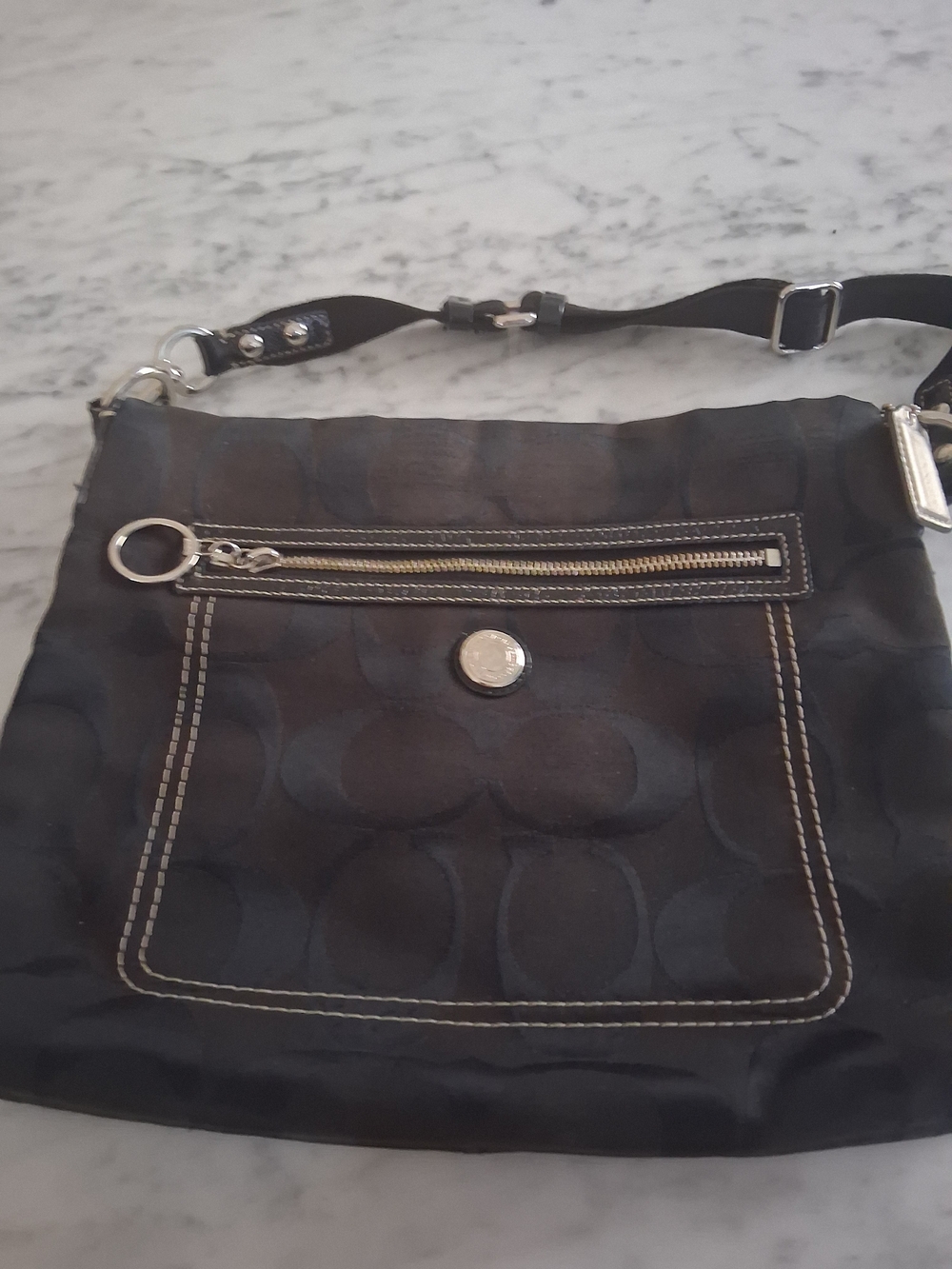 Coach Black Signature Jacquard Crossbody Bag